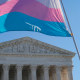 Transgender flag in front of the Supreme Court