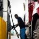 A customer fills their semi-truck at a Pilot Traveler Center on March 09, 2026 in Lockhart, Texas. 