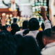Congregants at Sunday service.