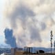 Smoke rises following strikes on Tehran on April 7, 2026.