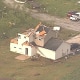 Una casa destruida por un tornado en el condado de Wise, Texas.