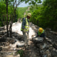 Construction workers at Phase 5 of the Great Wall reconstruction in Jiankou, China on Tuesday.