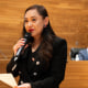 Eileen Wang speaks at City Hall in Arcadia, Calif., in 2025.