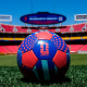 A FIFA World Cup ball on the pitch at Arrowhead Stadium on May 11, 2026 in Kansas City, Mo.