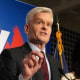 Image: Sen. Bill Cassidy, R-La., left, speaks to supporters alongside his wife, Laura, during an election night watch party.