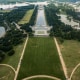 An aerial view of the National Mall in Washington D.C.