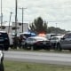 Police respond at the scene of a reported active shooter in Midland, Texas, on June 12, 2026.