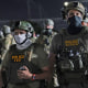 omeland Security Investigations and Immigration and Customs Enforcement officers arrive to push protesters back at the Delaney Hall Immigration Detention Center on June 12, 2026 in Newark, N.J.