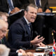 Defense Secretary Pete Hegseth at the NATO headquarters in Brussels on June 18, 2026.