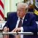 President Trump Signs Executive Orders In The Oval Office