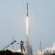 A SpaceX Falcon 9 rocket launches from Space Force Station's Launch Complex 40 in Cape Canaveral, Florida, on July 21, 2026. 
