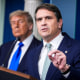 Deputy Attorney General Todd Blanche with President Donald Trump in the briefing room of the White House on June 27, 2025.