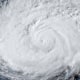 A satellite image shows Typhoon Dolphin approaching Japan's Okinawa