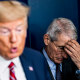 Anthony Fauci listen as Donald J. Trump.