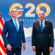 Treasury Secretary Scott Bessent and Russian Finance Minister Anton Siluanov at the G20 Finance Ministers and Central Bank Governors meeting in Asheville, N.C.