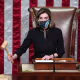 Image: House Speaker Nancy Pelosi gavels in the final vote of President Donald Trump's impeachment at the Capitol