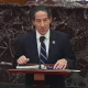 House impeachment manager Rep. Jamie Raskin, D-Md., speaks during closing arguments in the impeachment trial of former President Donald Trump on Feb. 13, 2021.