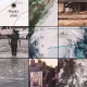 A grid of photos and maps detailing the destruction of Hurricane Helene at a plastics plant in Tennessee. A worker walks through flood waters in the parking lot; mourners hold a photo of a deceased relative who worked at the plant; and a satellite image of the hurricane.