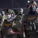 omeland Security Investigations and Immigration and Customs Enforcement officers arrive to push protesters back at the Delaney Hall Immigration Detention Center on June 12, 2026 in Newark, N.J.