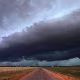 A thunderstorm moves toward Ballinger, Texas, in 2020.
