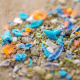 Macro shot of authentic real microplastics