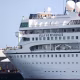 The Odyssey, a U.S. cruise docked at a harbour.