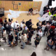 Image: An aerial picture of Israelis wait in line to vote at a polling station