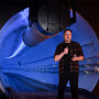 Elon Musk speaks during an unveiling event for the Boring Company Hawthorne test tunnel in Hawthorne