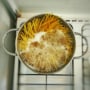 High Angle View Of Spaghetti In Boiling Water