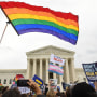 Image: Supporters of LGBTQ rights rally outside the Supreme Court on Oct. 8, 2019.