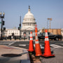 A recently installed surveillance camera is seen positioned near the U.S. Capitol on Sept. 13, 2021.