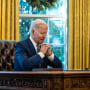 President Joe Biden in the Oval Office of the White House on Dec. 13, 2021.