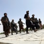 Taliban fighters patrol in Kabul on Aug. 19, 2021.