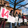College students and community members protest the death penalty