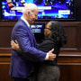 Image: U.S. President Joe Biden watches as Senate votes on Judge Ketanji Brown Jackson's nomination to the U.S. Supreme Court, from the White House in Washington