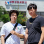 Alan Kim and Bama Noh, two 28 year olds who are visiting from Jersey heard about the shooting prior to arriving at the New Koreantown market center in Dallas.