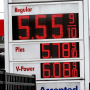 A sign displays gas prices at a gas station on May 10, 2022, in Chicago.