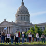 Abortion-rights supporters rally at the State Capitol in Oklahoma City on May 3, 2022.