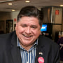 Illinois Governor J.B. Pritzker speaks to supporters on Primary Day at Manny's Deli on June 28, 2022, in Chicago.
