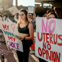 Abortion rights protesters chant during a Pro Choice rally at the Tucson Federal Courthouse in Tucson, Ariz., on July 4, 2022.