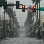 Wind and rain pick up in the Ybor City neighborhood ahead of Hurricane Ian making landfall on Sept. 28, 2022, in Tampa, Fla.