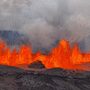 Aerial footage showing the eruption of Mauna Loa, in Hawaii