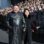 An undated photo released by the official North Korean Central News Agency (KCNA) on 27 November 2022 shows North Korean leader Kim Jong-un (C-L) walking with his daughter, presumed to be his second child, Ju-ae (C-R), during a photo session with the contributors to the successful test-fire of new-type ICBM Hwasongpho-17 at an undisclosed location in North Korea.
Successful test launch of Hwasongpho-17, Pyongyang, North Korea - 27 Nov 2022