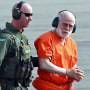 Whitey Bulger is taken from a Coast Guard helicopter to an awaiting Sherif vehicle after attending federal court in Boston, on June 30, 2011. 