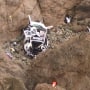 Four people were rescued after a Tesla plunged over a cliff in Calif., on Monday.