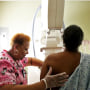 A woman gets a mammogram at Mt. Sinai Hospital in Chicago