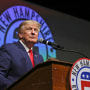 Former President Donald Trump speaks during the New Hampshire Republican State Committee 2023 annual meeting on Jan. 28, 2023, in Salem, N.H. 