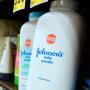 Johnson's baby powder stocked at a supermarket shelf in Alhambra