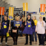 Supporters of Democratic presidential candidate Pete Buttigieg prepare to caucus for him in Des Moines, Iowa, on  Feb. 3, 2020. 