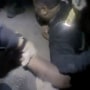 This screengrab shows the arrest in Raleigh, N.C., of Darryl Tyree Williams, who died after being struck repeatedly with stun guns on Jan. 17, 2023.  Williams, 32, died at a hospital after being confronted and handcuffed by officers in a southeast Raleigh neighborhood, according to the report by Police Chief Estella Patterson.